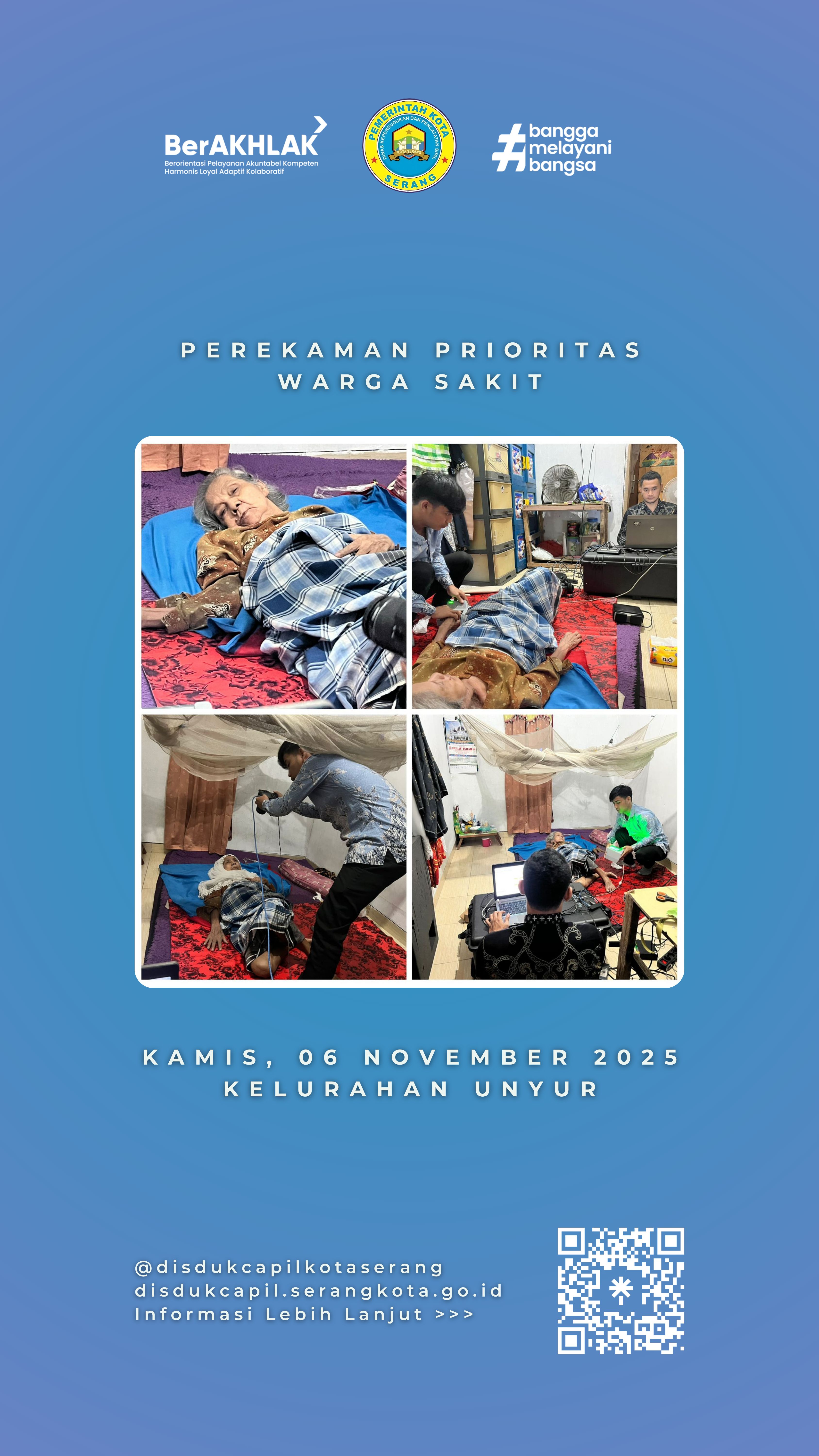 Disdukcapil Kota Serang Laksanakan Perekaman Prioritas bagi Warga Sakit di Kelurahan Unyur