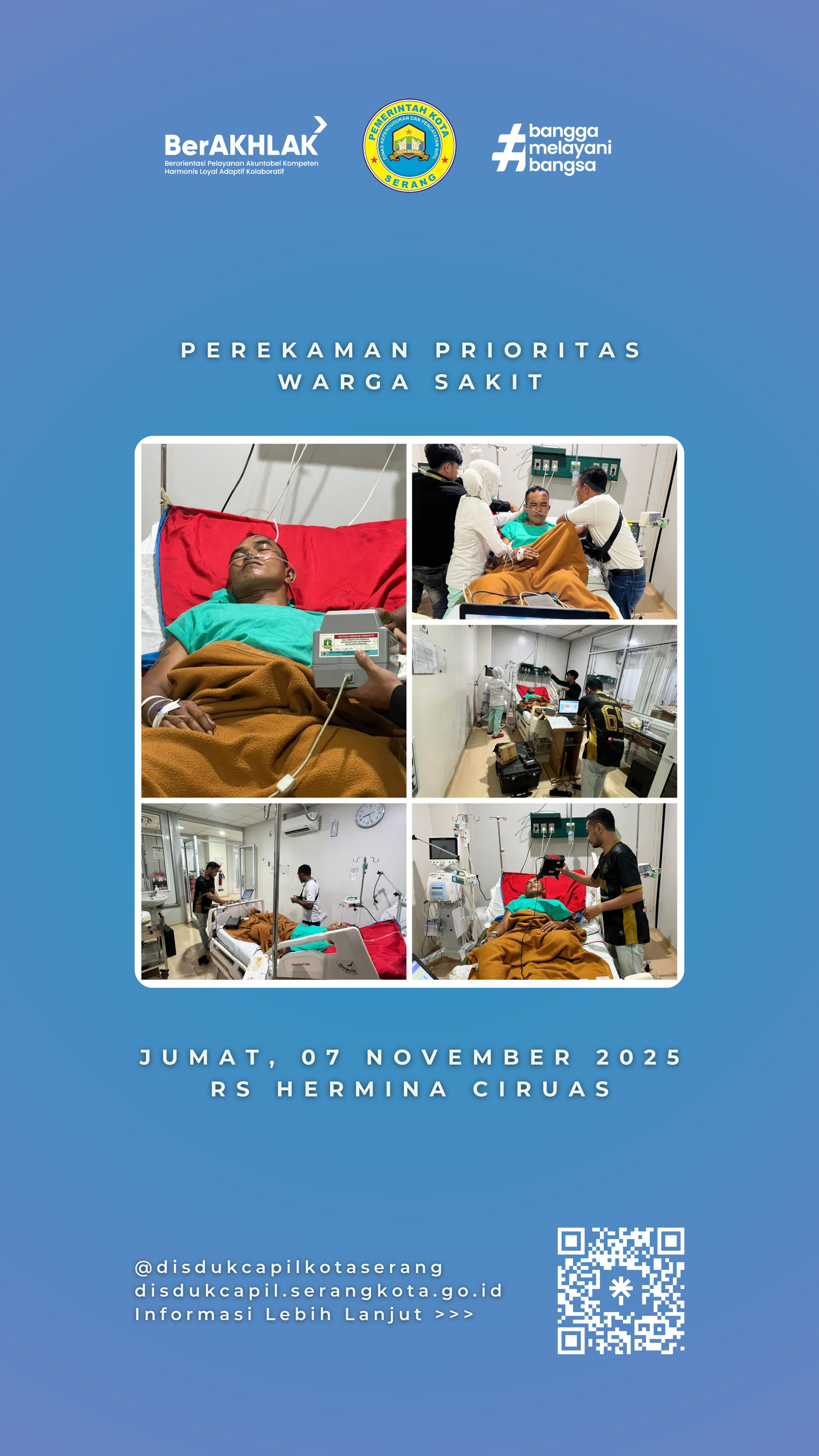 Disdukcapil Kota Serang Laksanakan Perekaman Prioritas bagi Warga Sakit di RS Hermina Ciruas