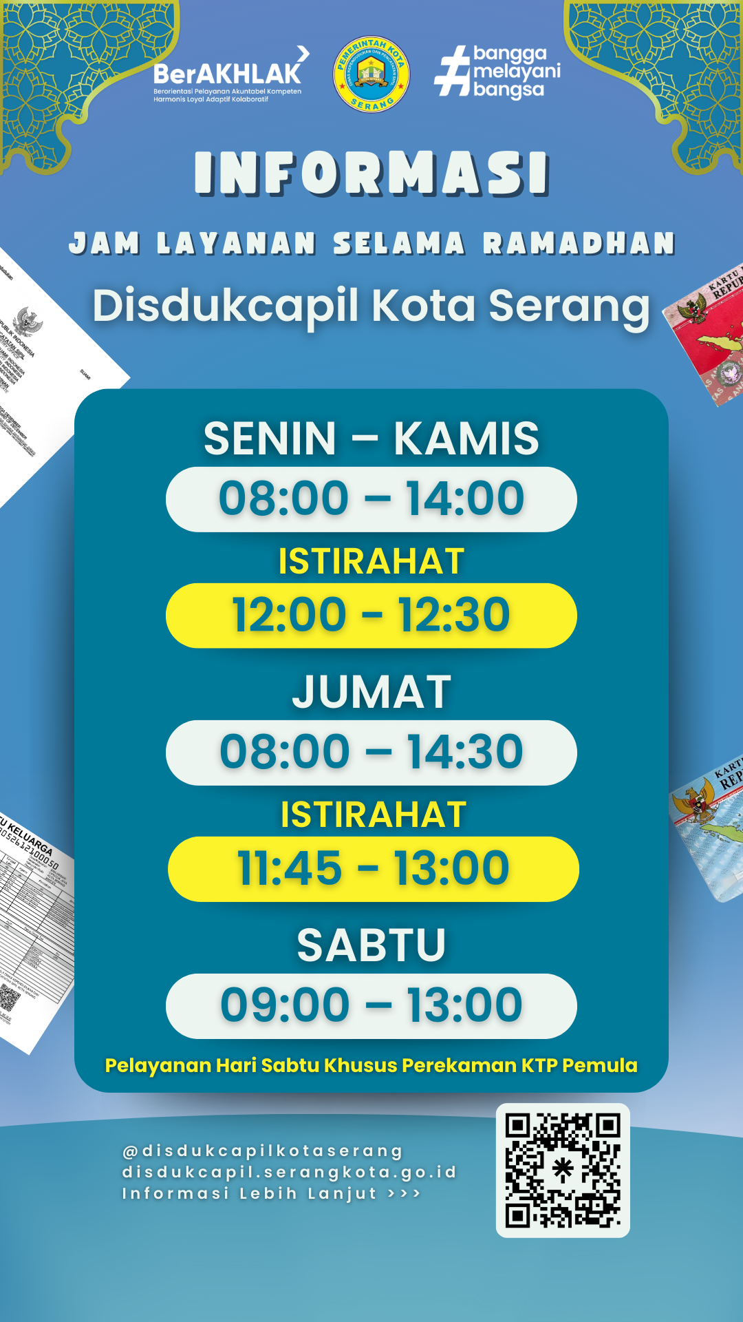 Sambut Ramadan, Simak Jadwal Terbaru Layanan Disdukcapil Kota Serang