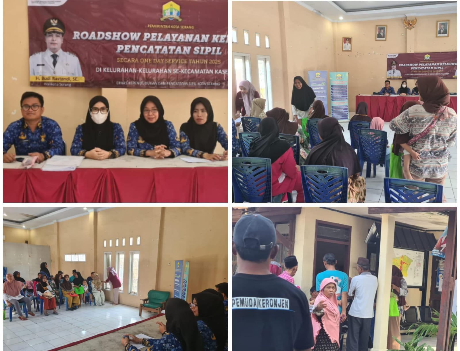 Disdukcapil Kota Serang Gelar Pelayanan Keliling One Day Service Catatan Sipil di Kelurahan Kasemen pada hari ke-1
