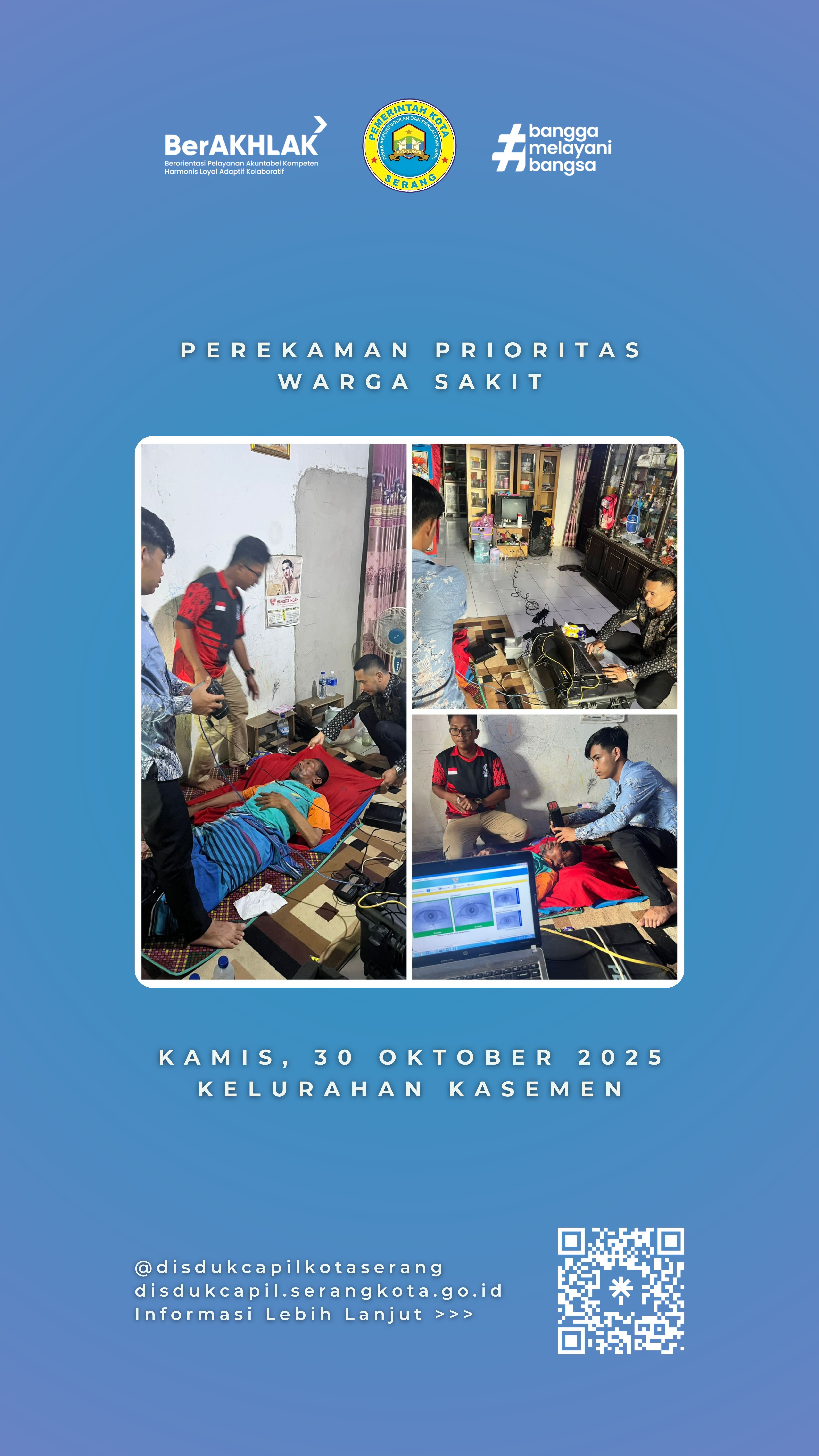 Disdukcapil Kota Serang Laksanakan Perekaman Prioritas bagi Warga Sakit di Kelurahan Kasemen