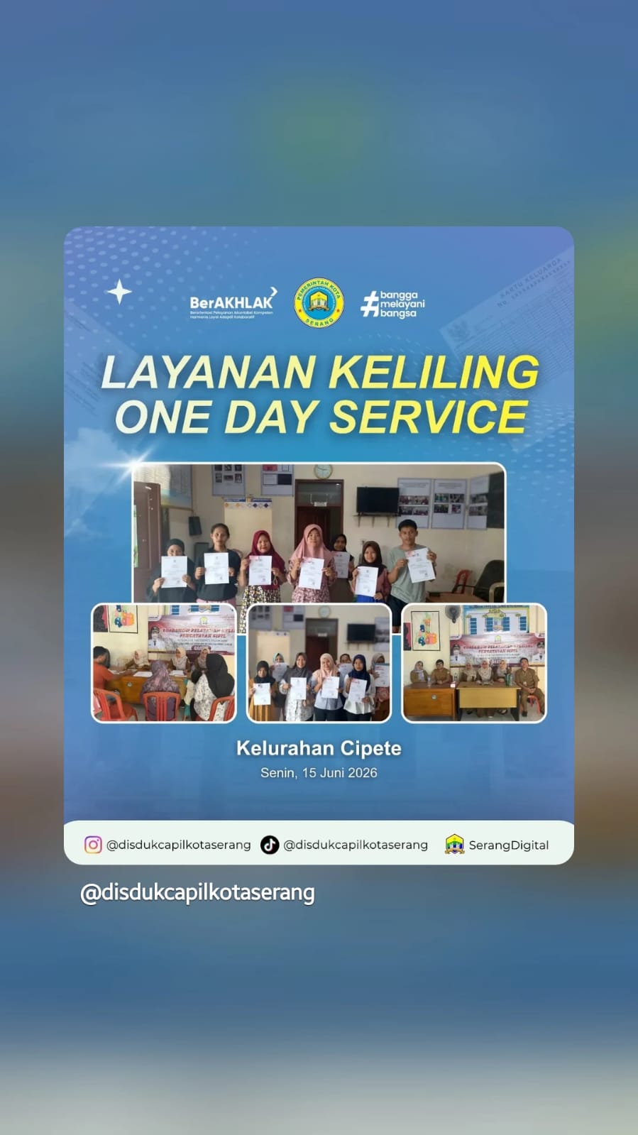 One Day Service Disdukcapil Kota Serang Hadir di Kelurahan Cipete