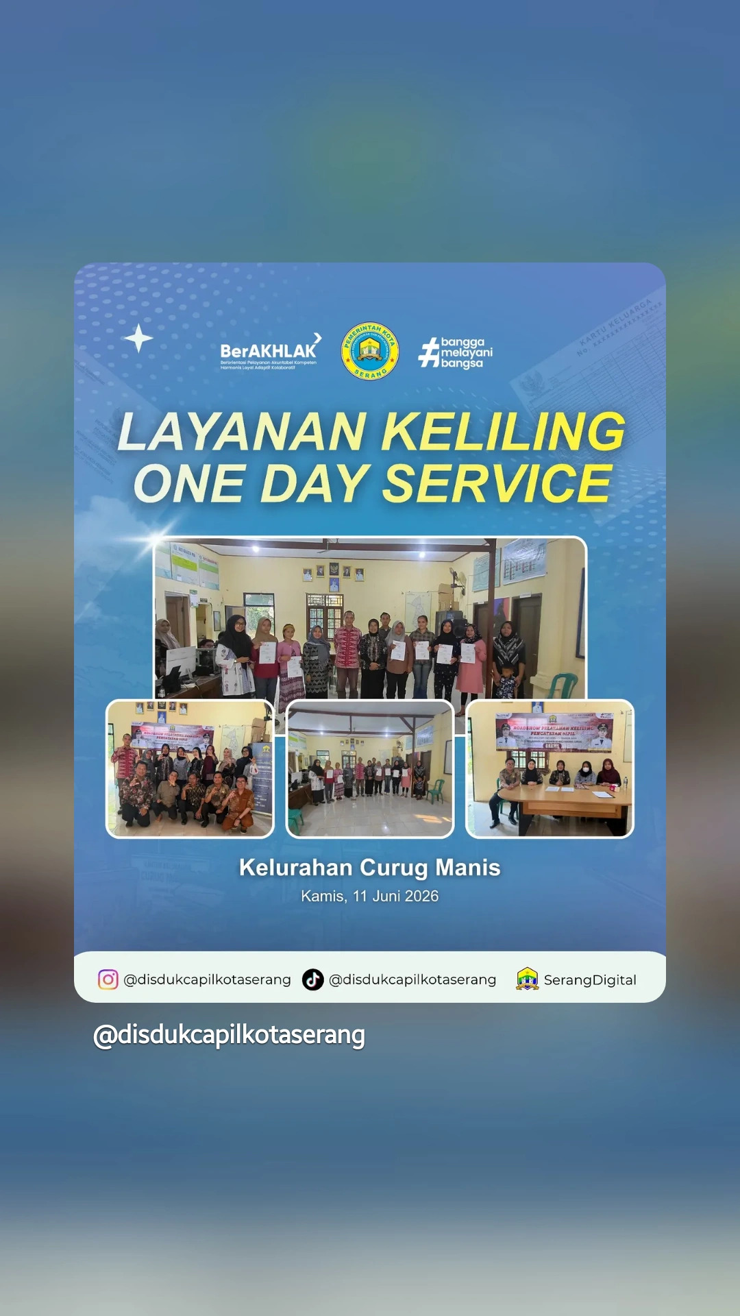 One Day Service Disdukcapil Kota Serang: Layanan Jemput Bola Cepat di Kelurahan Curug Manis Solusi Layanan Adminduk Kilat, Dekat, dan Responsif untuk Warga Serang