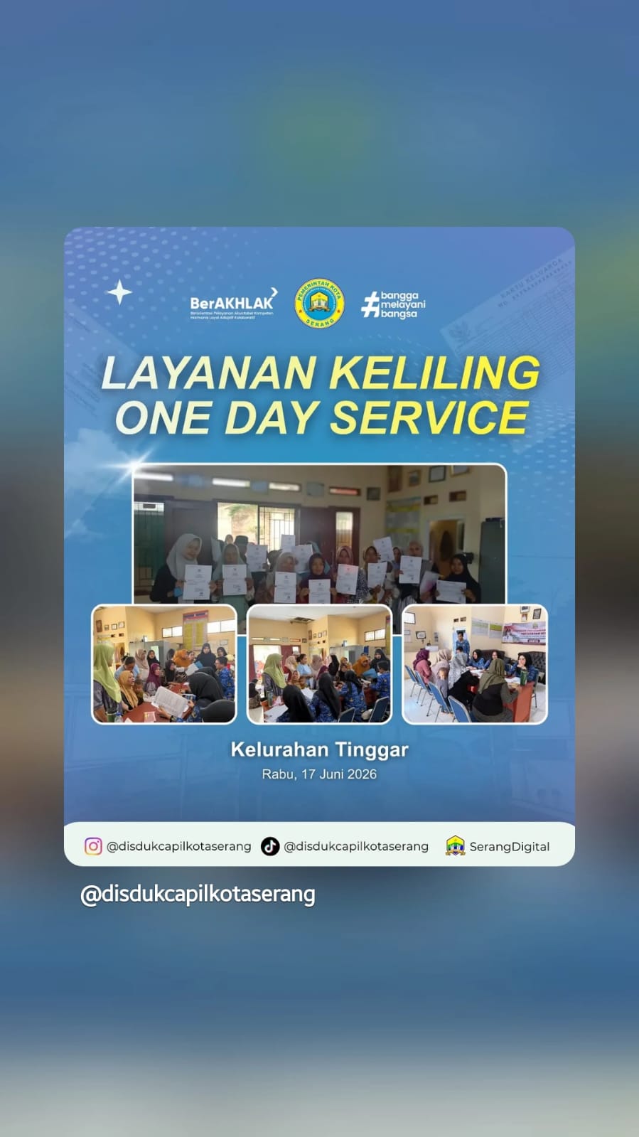 One Day Service Disdukcapil Kota Serang Hadir di Kelurahan Tinggar