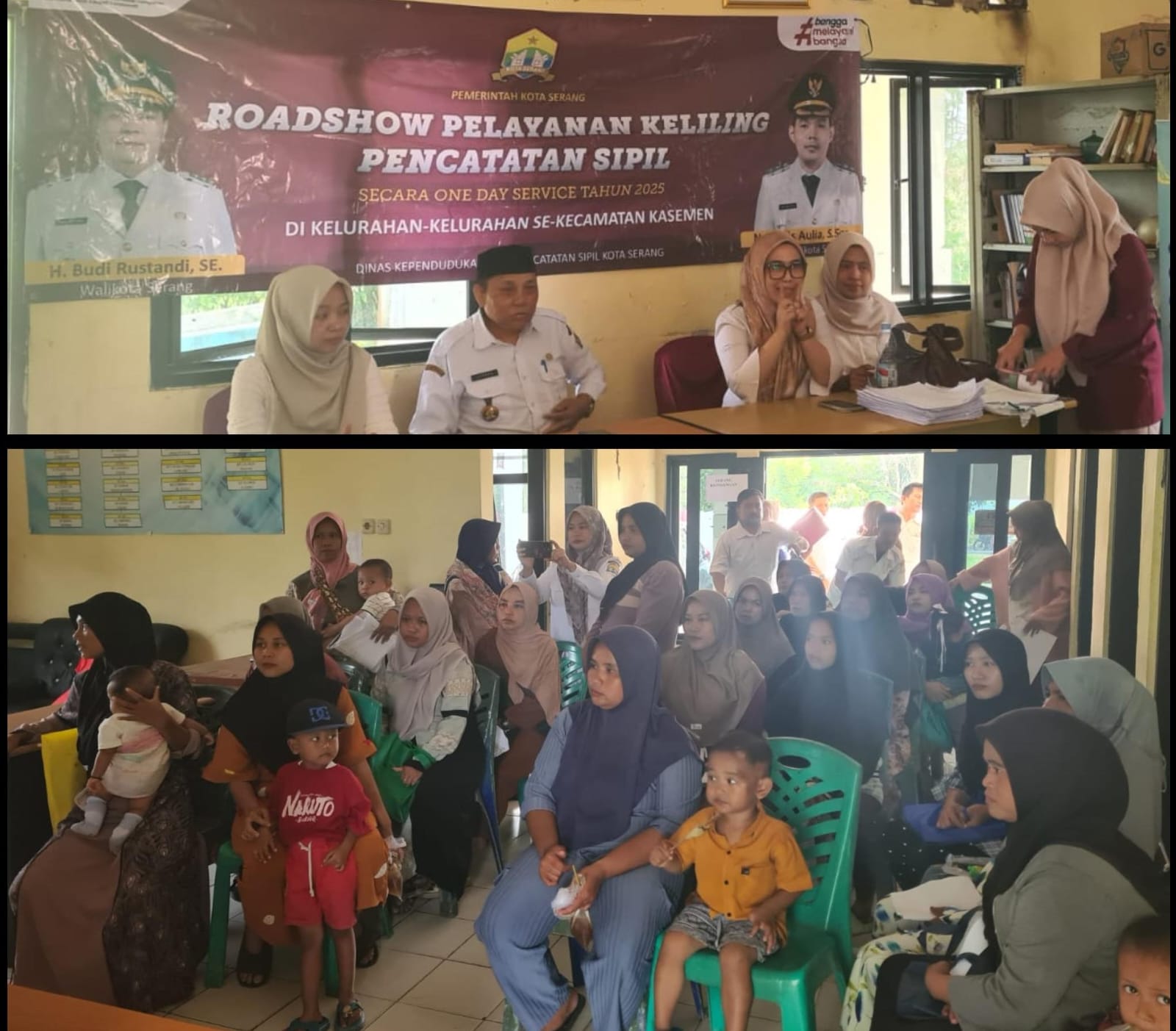 Disdukcapil Kota Serang Gelar Pelayanan Keliling Catatan Sipil di Kelurahan Bendung Hari Pertama