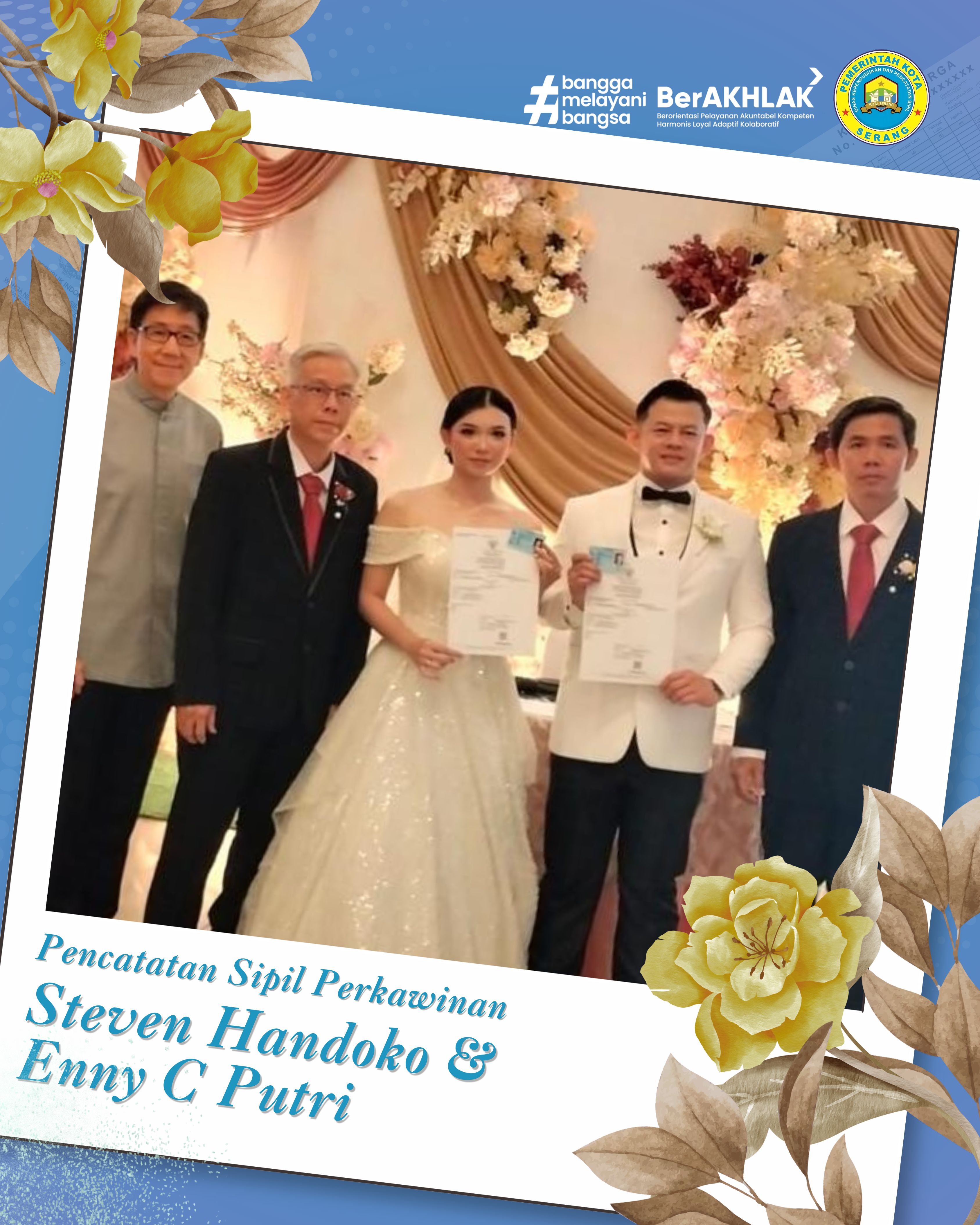 Pencatatan Sipil Perkawinan Steven Handoko & Enny C Putri