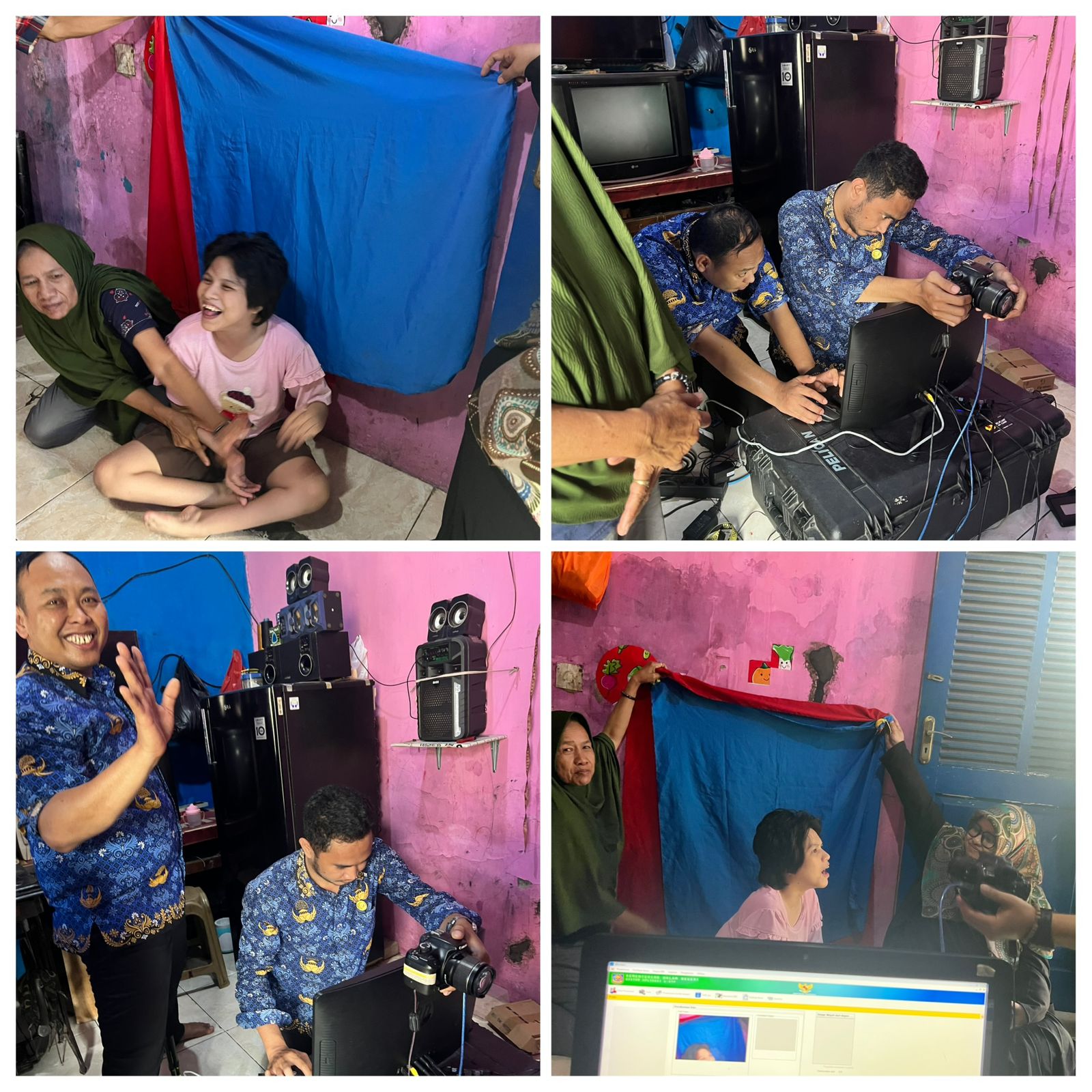 Jemput Bola Pelayanan Prioritas Perekaman E-KTP untuk warga yang menyandang disabilitas/cacat fisik , di Lingk. Secang, Kel. Cimuncang Kec.Serang