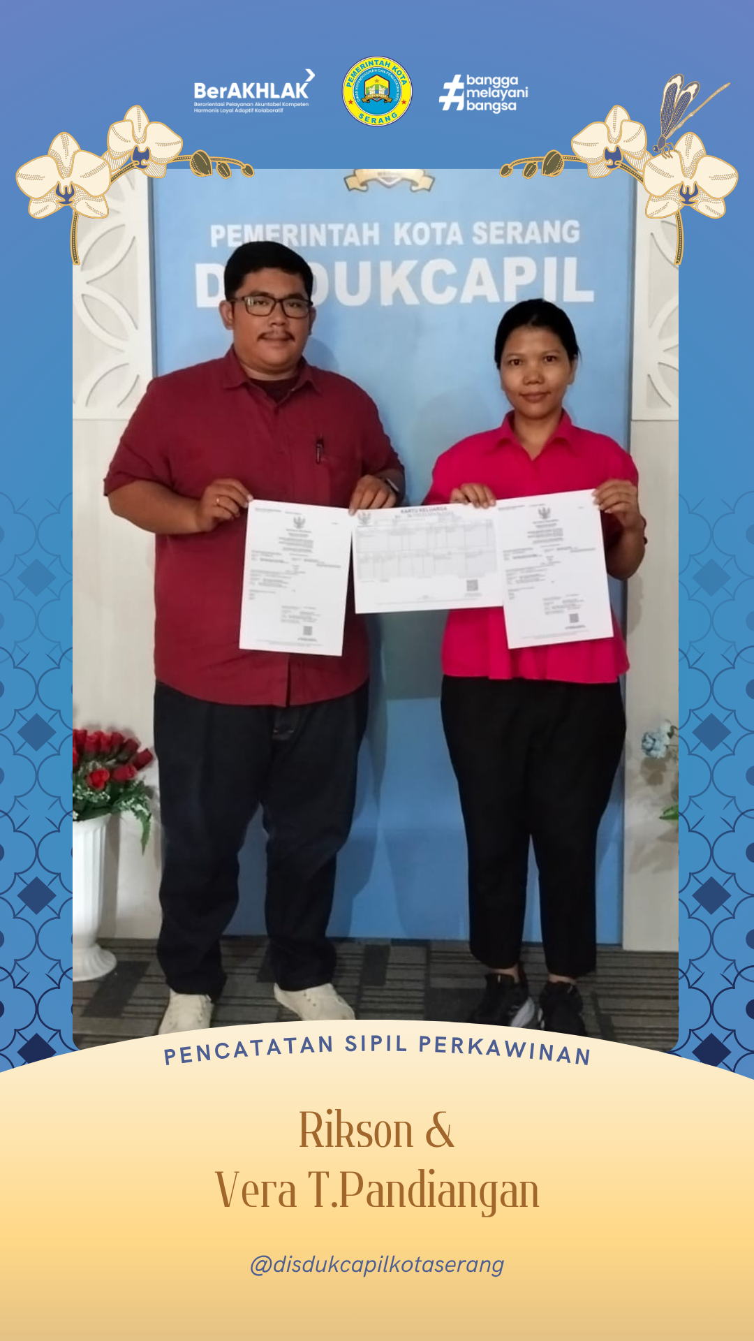 Sah di Mata Hukum! Rikson & Vera T. Pandiangan Tuntaskan Pencatatan Sipil Perkawinan di Kota Serang