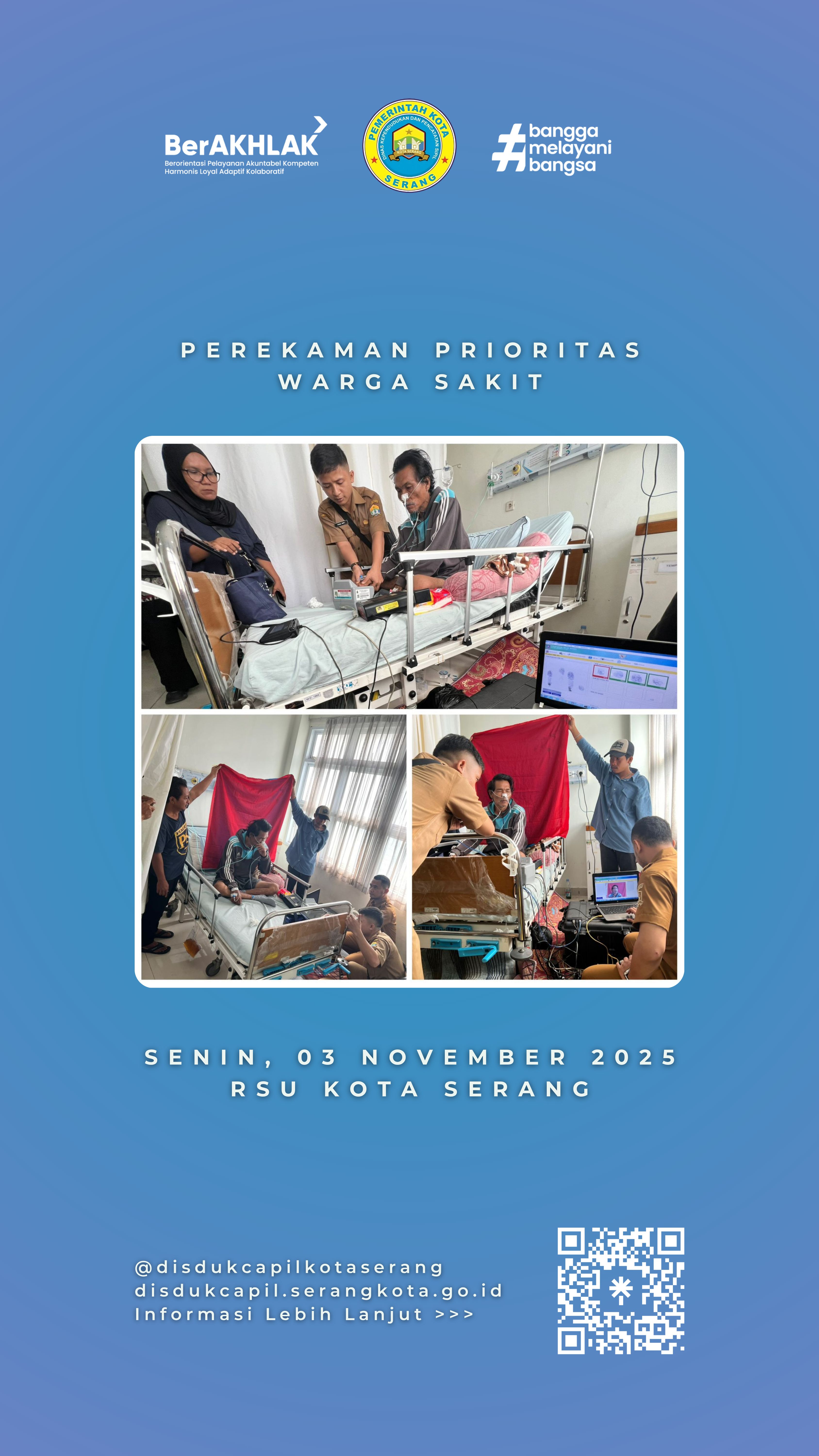 Disdukcapil Kota Serang Laksanakan Perekaman Prioritas bagi Warga Sakit di RSU Kota Serang