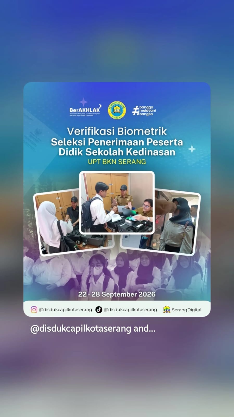 Disdukcapil Kota Serang Dampingi Verifikasi Biometrik Seleksi Sekolah Kedinasan 2026
