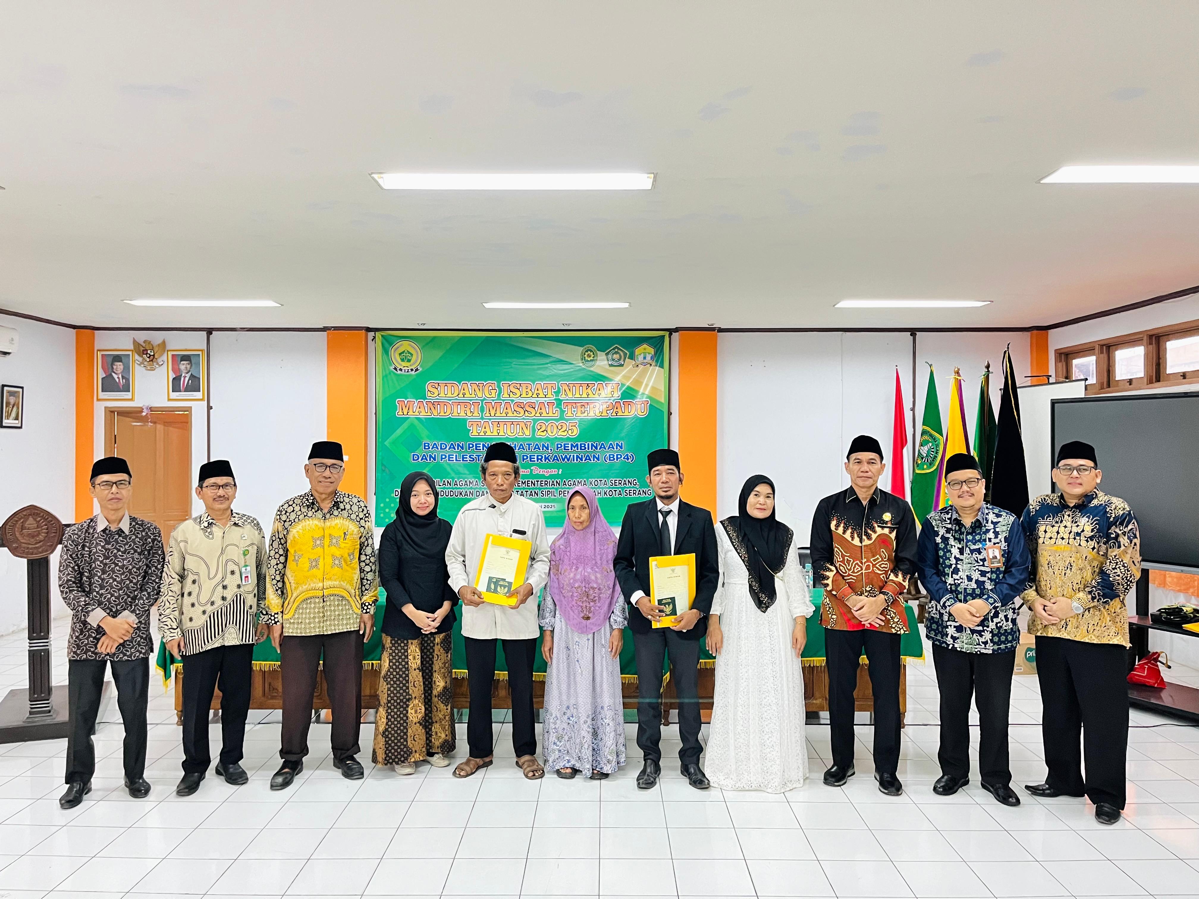 Disdukcapil Kota Serang Ikut Serta Dalam Kegiatan Sidang Isbat Nikah Mandiri Massal Terpadu Tahun 2025 Bersama Dengan Pengadilan Agama dan Kemenag Kota Serang