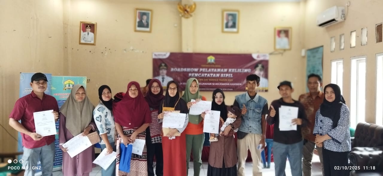 Disdukcapil Kota Serang Gelar Pelayanan Keliling One Day Service Catatan Sipil di Kelurahan Kasemen pada hari ke-2