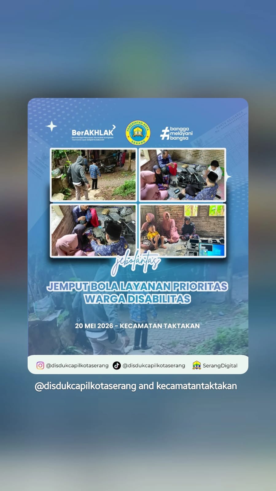 Disdukcapil Kota Serang Hadirkan Layanan Jebolantas bagi Warga Disabilitas dan Lansia di Taktakan