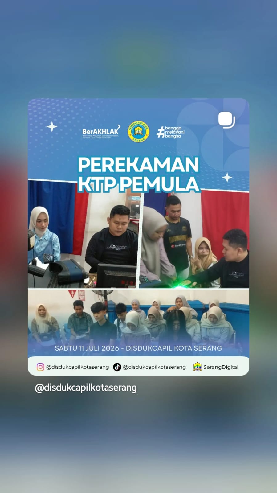 Perekaman KTP Pemula Kota Serang Gratis untuk Usia 17 Tahun